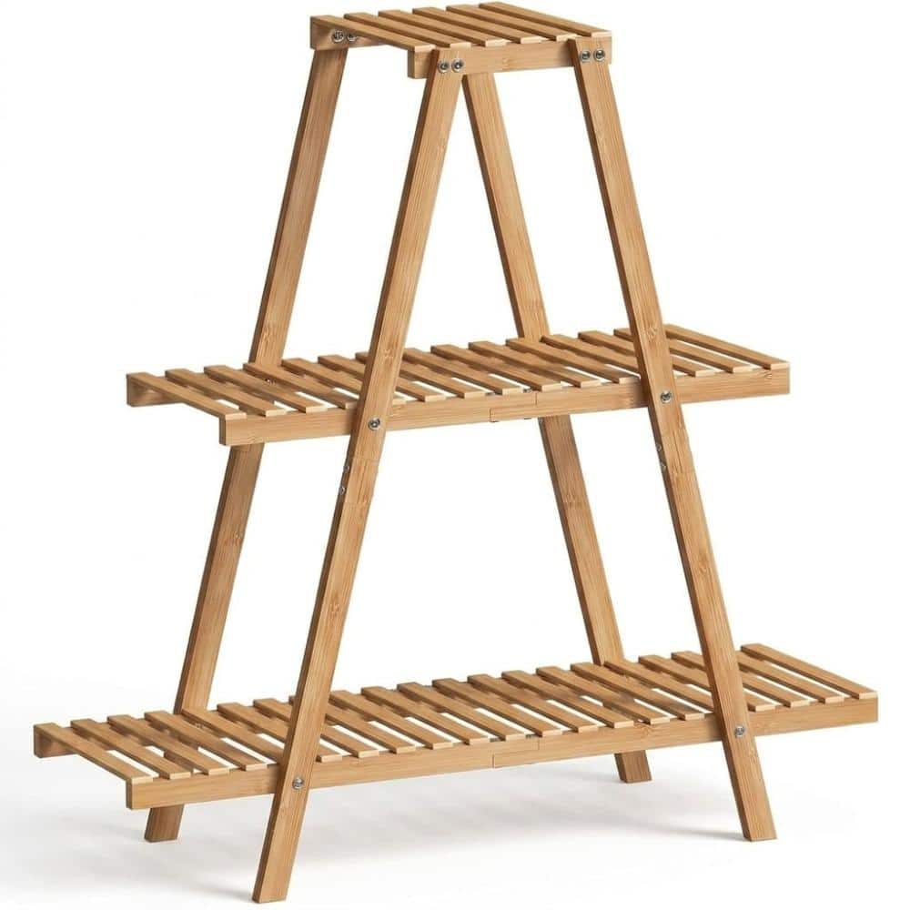 "32"" 3‑Tier Natural Bamboo Plant Stand, Indoor Outdoor 8‑Pot Ladder Shelf for Garden Balcony Patio" price history on PriceWatchPro