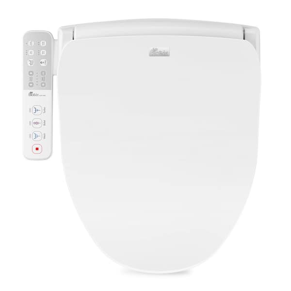 BIO BIDET Slim ONE Electric Smart Bidet Toilets Seat for Elongated Toilets in White with Side-Panel Control and Nightlight