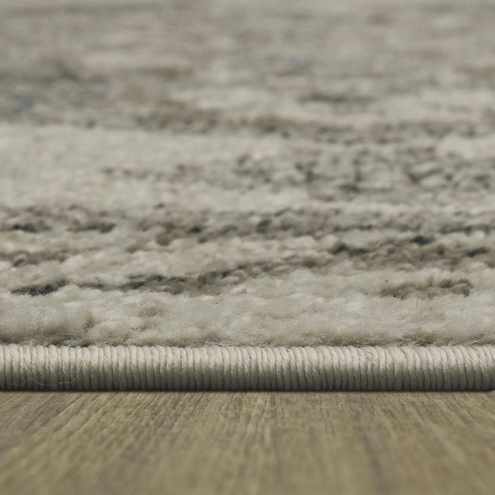 Elegant Gray 5'3" x 8' Easy-Care Synthetic Area Rug