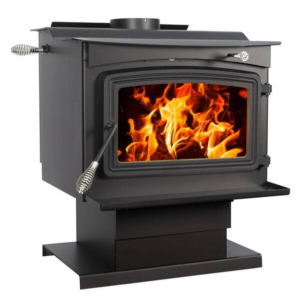 Pleasant Hearth 2,500 sq. ft. Pedestal Wood Burning Stove with Stainless  Steel Ash Lip HWS-2200 - The Home Depot
