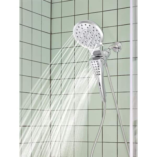 Verso 8-Spray 7 in. Dual Wall Mount Fixed and Handheld Shower Head 2.5 GPM with Infiniti Dial in Chrome