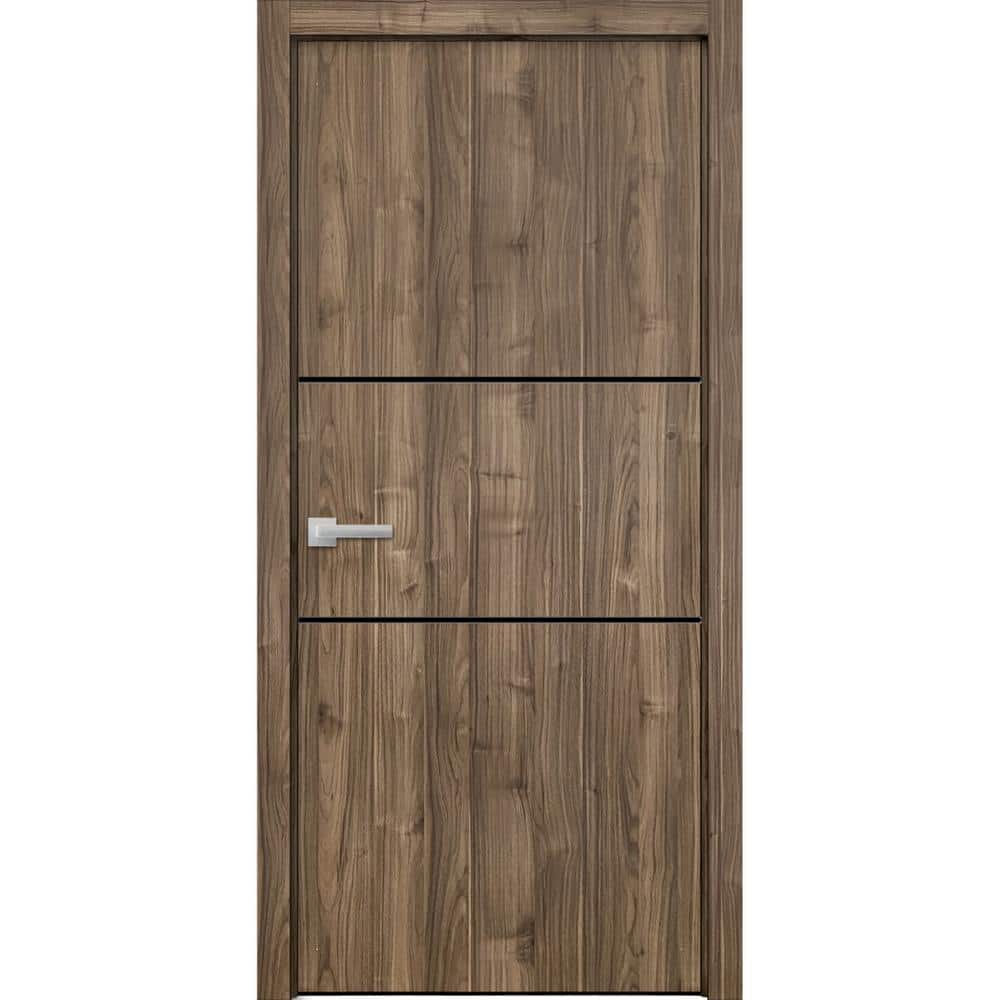 14 30 in. x 84 in. Right-Hand/Inswing Solid Walnut Wood Single Prehung Interior Door with Hardware price history on PriceWatchPro