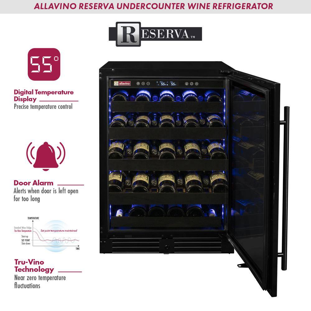 100-Bottle Black Stainless Steel Dual Zone Wine Refrigerator