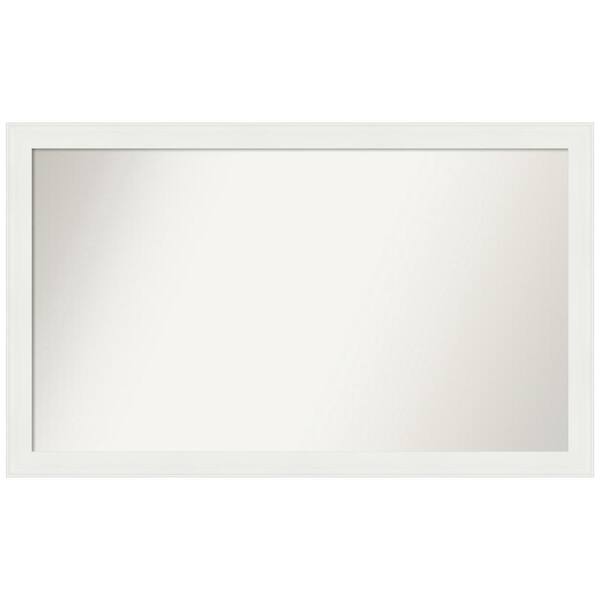 Amanti Art Vanity White Narrow 45.5 in. x 27.5 in. Custom Non-Beveled Recycled Polystyrene Framed Bathroom Vanity Wall Mirror