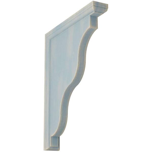 Ekena Millwork 1-1/2 in. x 11 in. x 9 in. Driftwood Blue Hamilton Traditional Wood Vintage Decor Bracket
