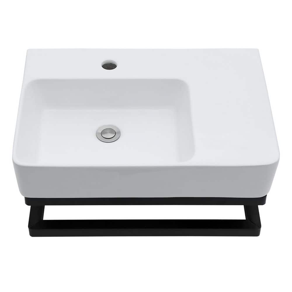 5 in. Wall-Mounted Rectangular Bathroom Ceramic Sink in White price history on PriceWatchPro