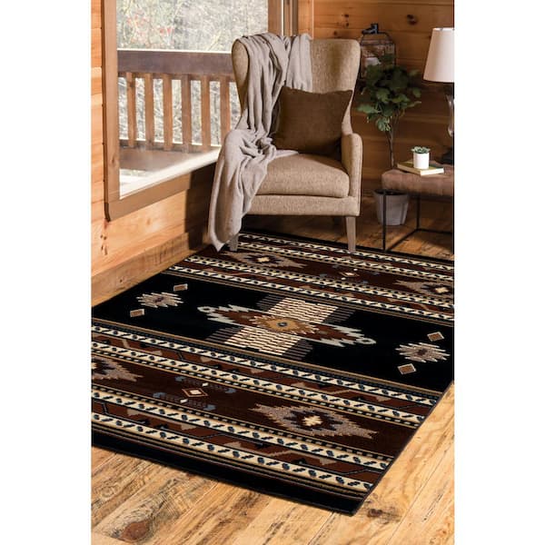 Manhattan Phoenix Black 3 ft. 11 in. x 5 ft. 3 in. Area Rug