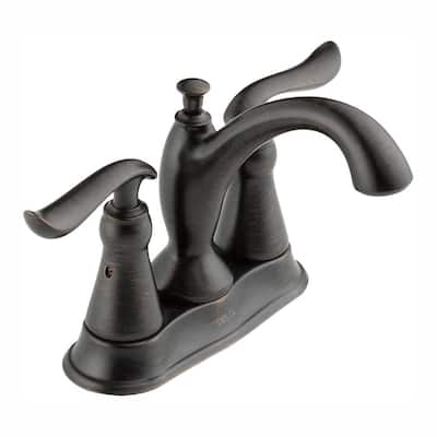 Linden 4 in. Centerset 2-Handle Bathroom Faucet with Metal Drain Assembly in Venetian Bronze