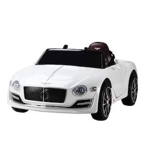 12-Volt Kids Electric Car with Remote Control Licensed Bentley Ride On Toy Vehicle in White