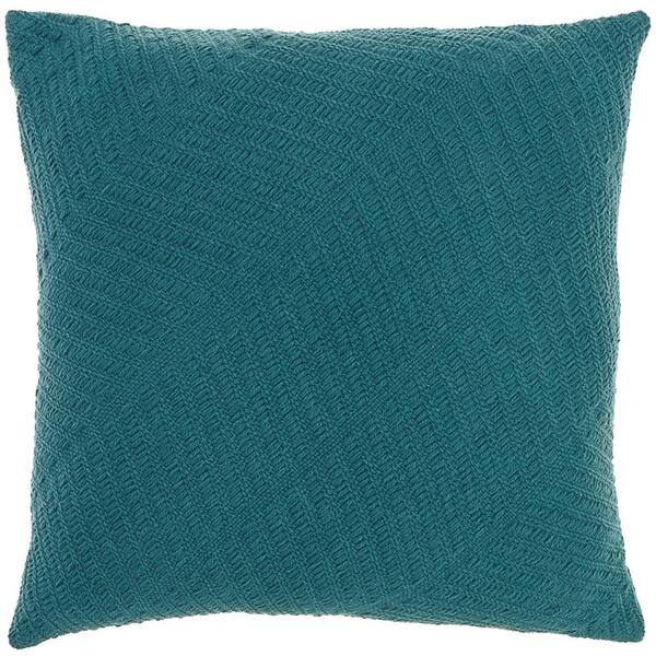 Mina Victory Lifestyles Teal Chevron 18 in. x 18 in. Throw Pillow