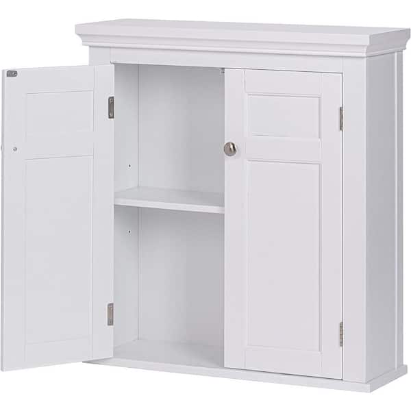 23.62 in. W x 7.87 in. D White Decorative Wall Shelf, Bathroom Cabinet Wall Mounted