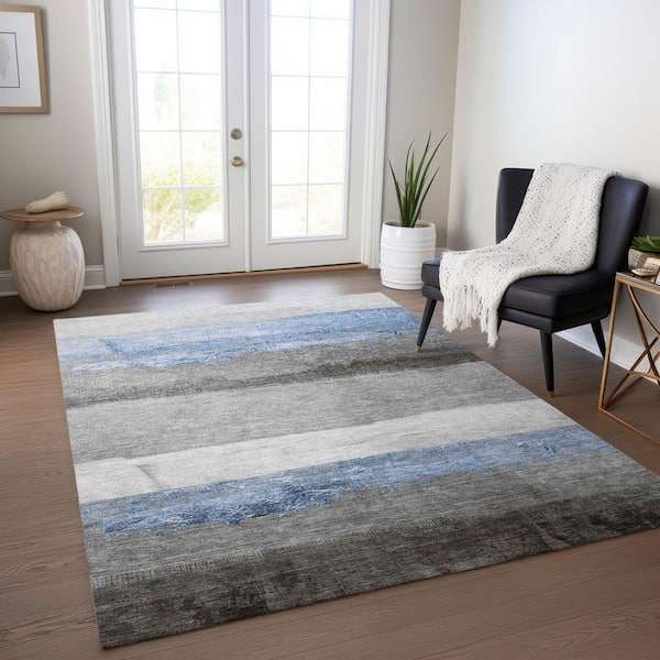 Chantille Machine Washable Indoor/Outdoor Abstract ACN1883 Sky 5 ft. x 7 ft. 6 in. Accent Rug