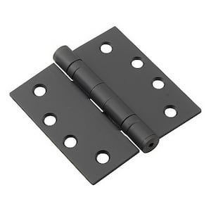 4 in. x 4 in. Black Full Mortise Ball Bearing Butt Hinge with Removable Pin (3-Pack)