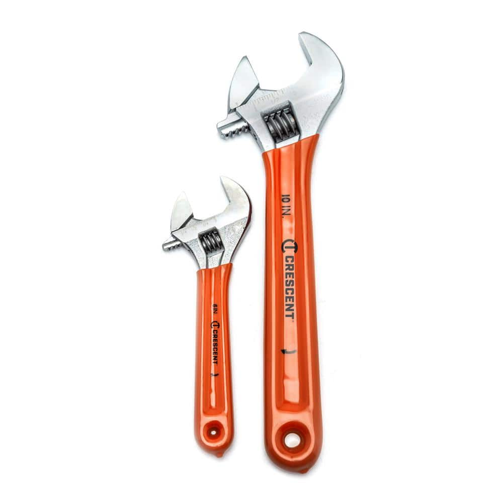 Crescent 6 In And 10 In Chrome Cushion Grip Adjustable Wrench Set 2