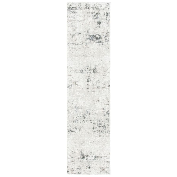 Princeton 2 ft. x 10 ft. Ivory/Gray Marble High-Low Runner Rug