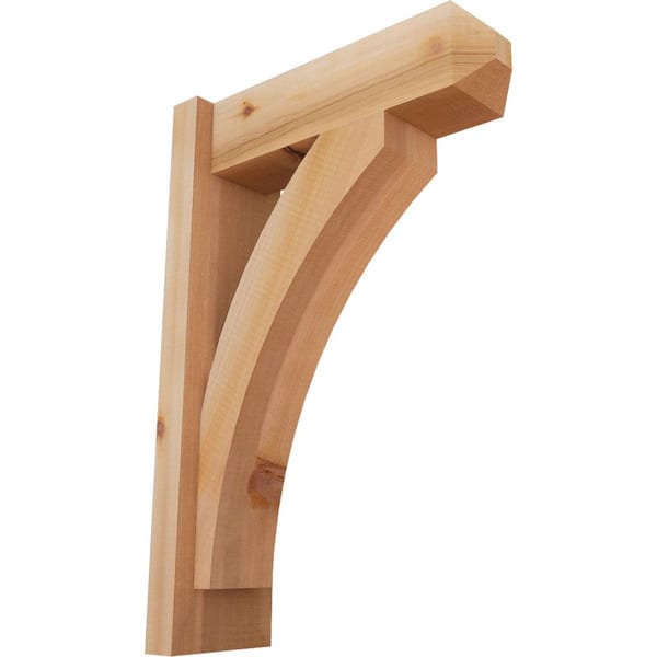 Ekena Millwork 6 in. x 24 in. x 16 in. Western Red Cedar Thorton Craftsman Smooth Outlooker