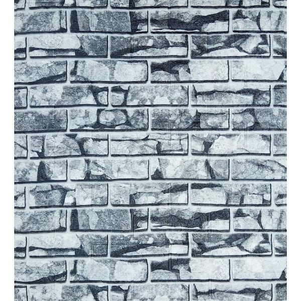 Dundee Deco Falkirk Jura III 1/4 in. x 28 in. x 30 in. Peel & Stick White Grey Faux Stone PE Foam Decorative Wall Paneling (5-Pack)