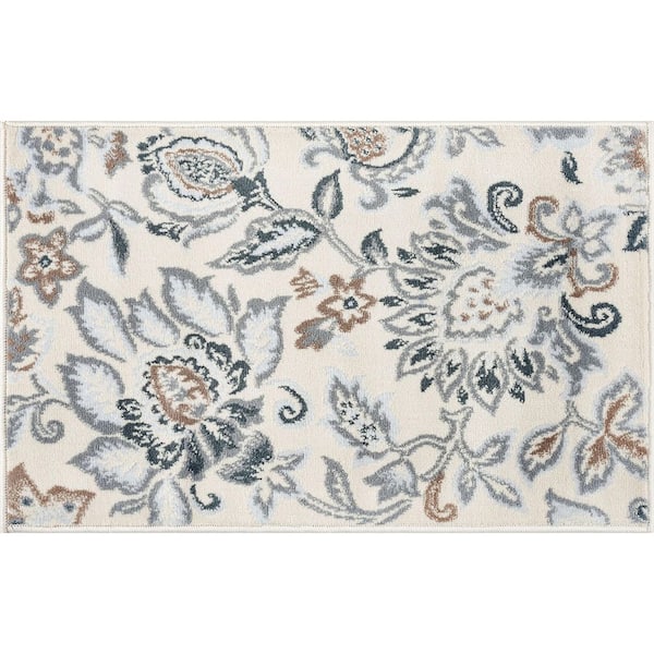 Tayse Rugs Madison Floral Cream 2 ft. x 3 ft. Indoor Area Rug