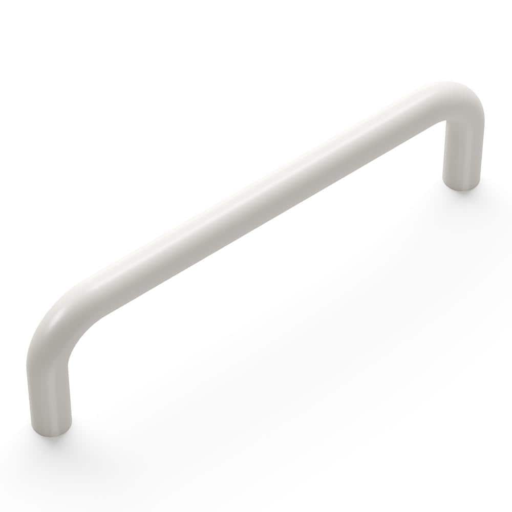 White Brass Modern Cabinet Door and Drawer Pulls, 4 Inch