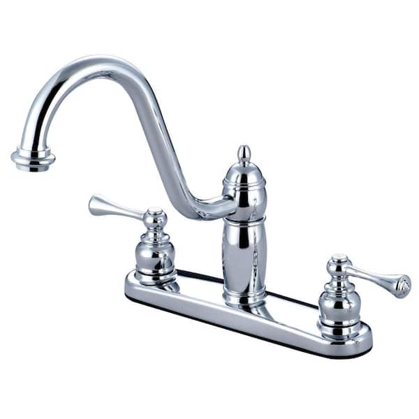 Kingston Brass Victorian 2-Handle Kitchen Faucet in Polished Chrome