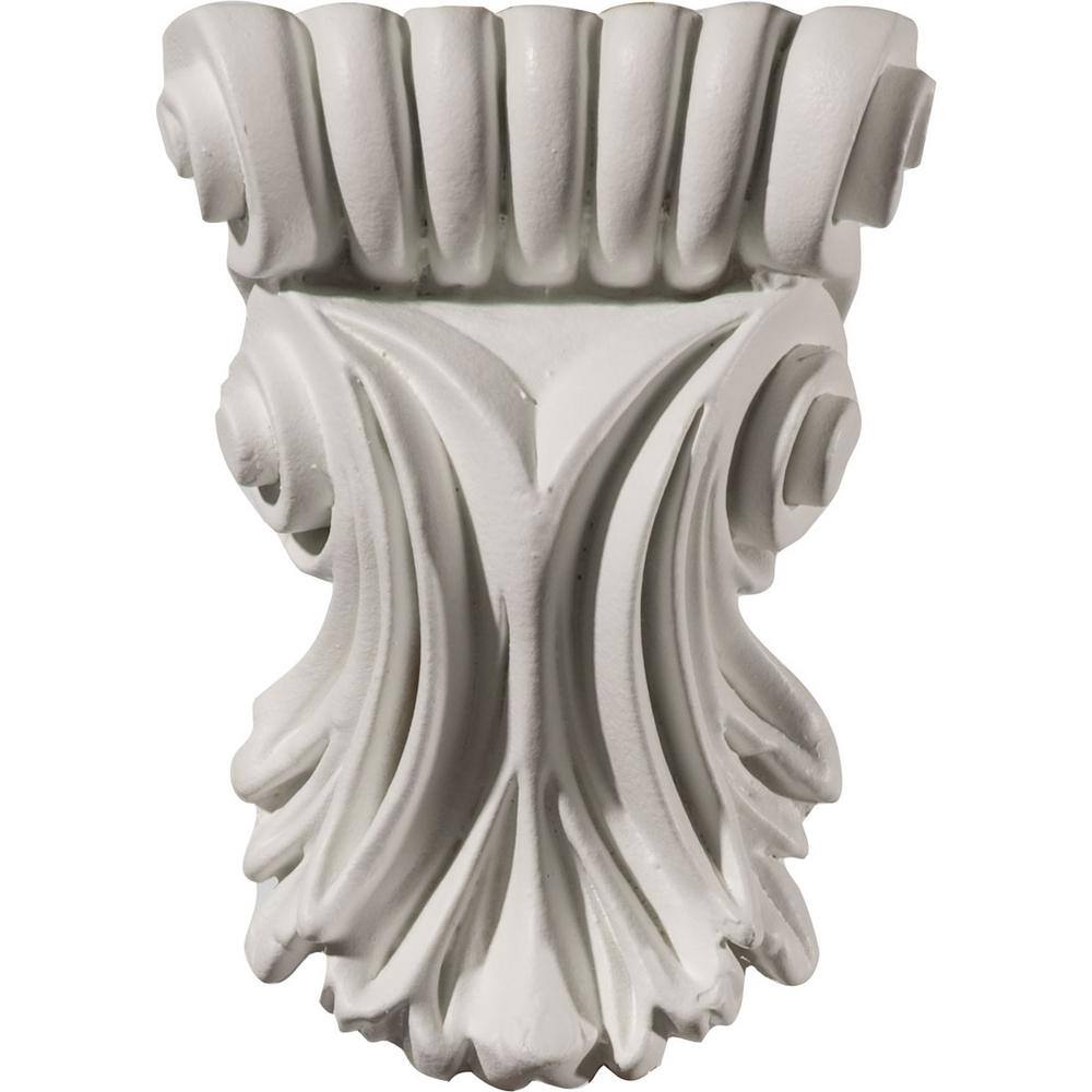 Primed White Polyurethane Scroll Leaf Decorative Corbel
