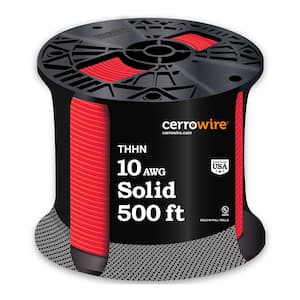 500 ft. 10 Gauge Red Solid Copper THHN Wire