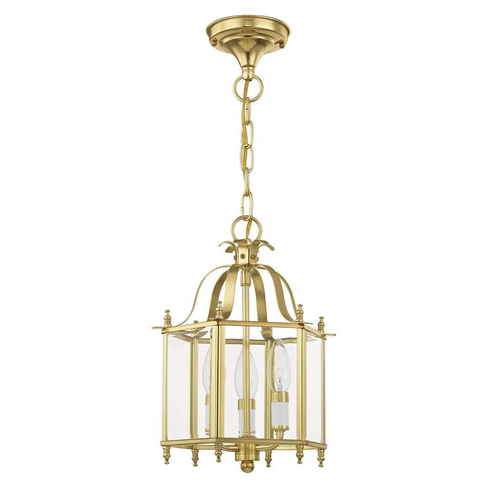 Polished Brass 3-Light Mini Pendant with Clear Glass