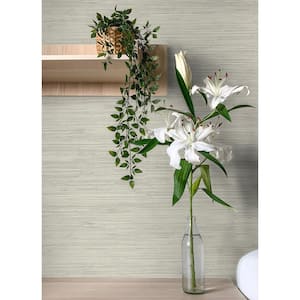Grassweave Light Grey Imitation Grasscloth Textured Paper Pre-Pasted Wallpaper