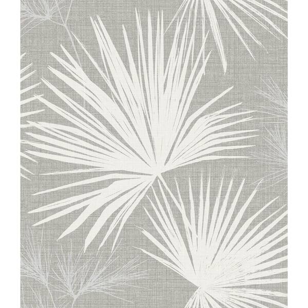 Hatteras Grey Palms Wallpaper Sample