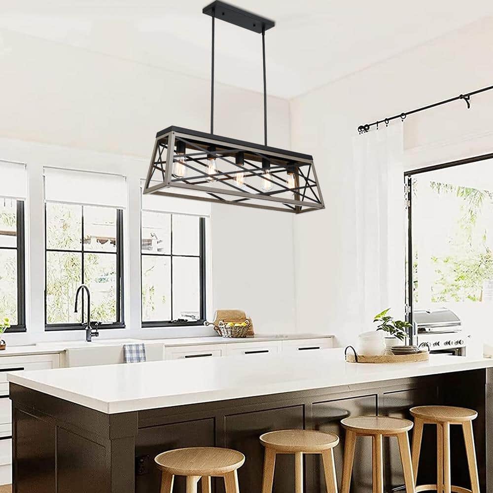 5-Light Kitchen Island Linear Pendant Chandelier with Anchor Grey Oak price history on PriceWatchPro