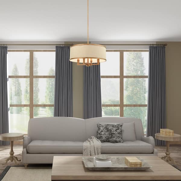 Park Ridge 4 Light Hand Painted Antique Gold Leaf Chandelier