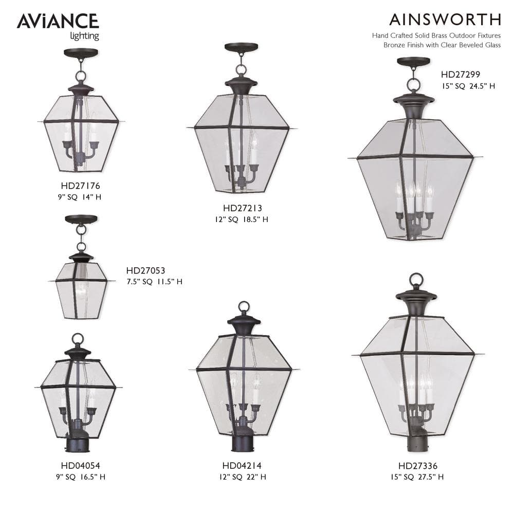 Charleston Elegance Bronze Outdoor Wall Lantern with Clear Beveled Glass