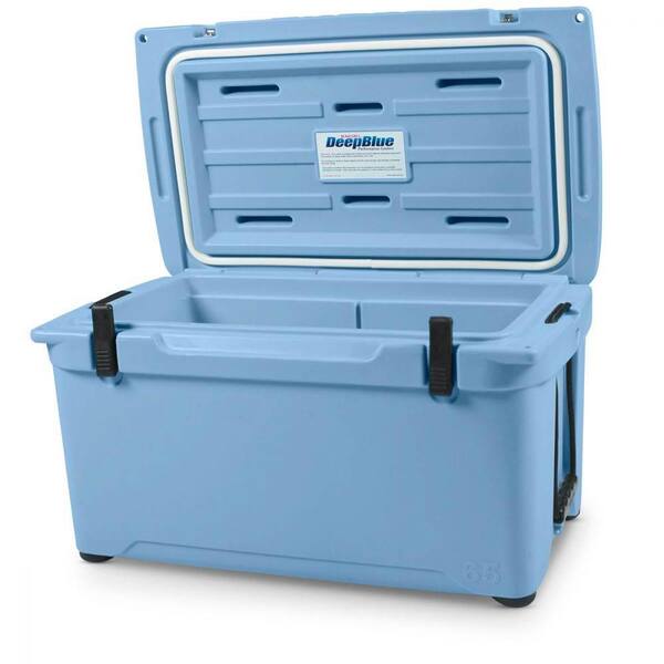 18.5 in. W x 29.5 in. L x 15.5 in. H Blue Portable Ice Box Cooler 65qt Outdoor Camping Beer Box Fishing Cooler