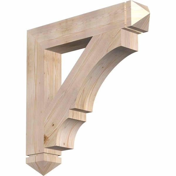 Ekena Millwork 5.5 in. x 34 in. x 34 in. Douglas Fir Balboa Arts and Crafts Smooth Bracket