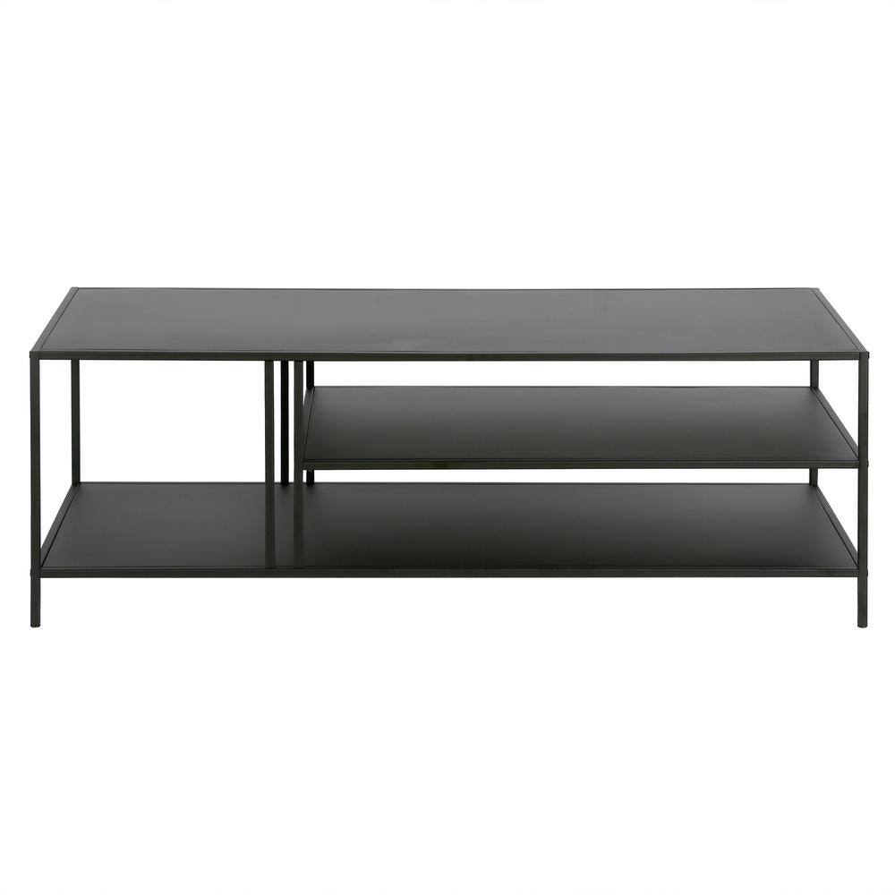 Modern Blackened Bronze Steel Rectangular Coffee Table