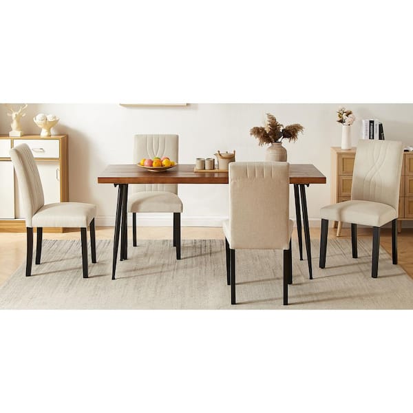 Stylish Comfy Backrest Dining Chairs, Vintage Tufted