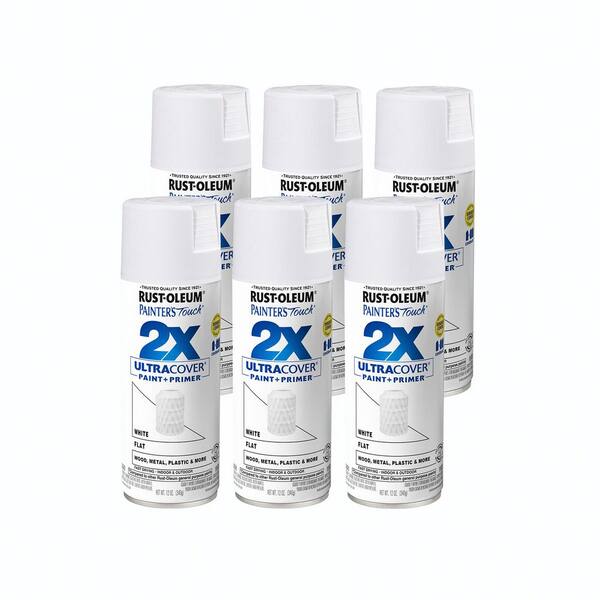 Rust-Oleum 12oz Flat White General Purpose Spray Paint – Paint & Primer In One, Any Angle Spray