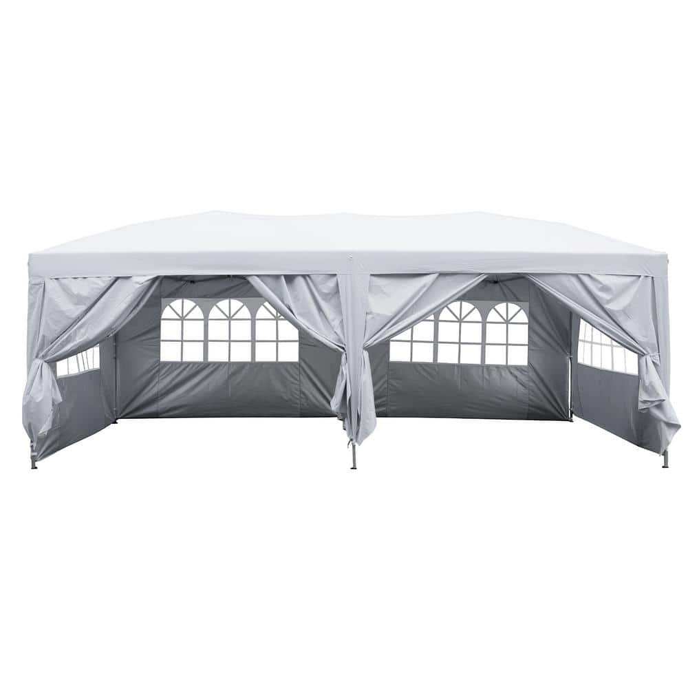 OVASTLKUY 10 ft. x 20 ft. Patio Outdoor Canopy Tent with 4 Sidewalls ...