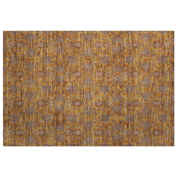 Dream Shag Premium Machine Washable Abstract ADS702 Copper 2 ft. x 3 ft. Accent Rug
