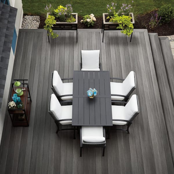 Landmark 1 in. x 6 in. x 1 ft. Castle Gate Square Edge Advanced PVC Decking Board Sample