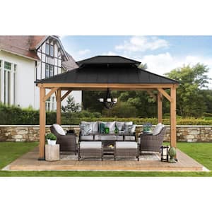 Crownhill 11 ft. x 13 ft. Hardtop Gazebo with Wood Posts