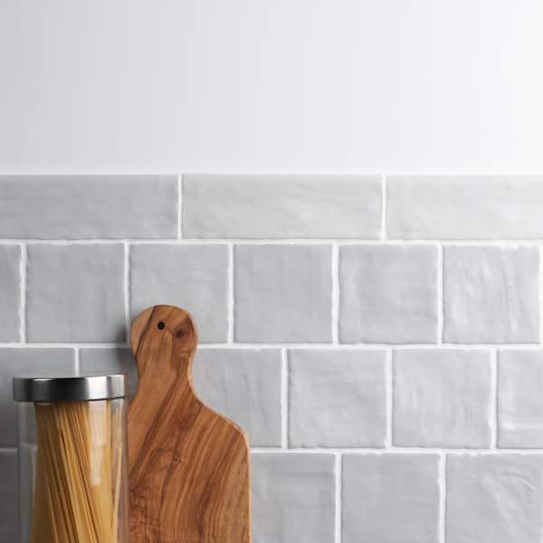 Amagansett Sky Blue 2.55 in. x 7.87 in. Mixed Finish Ceramic Wall Bullnose Tile