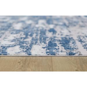 Milano Home 3 ft. x 10 ft. Navy Blue Woven Area Rug