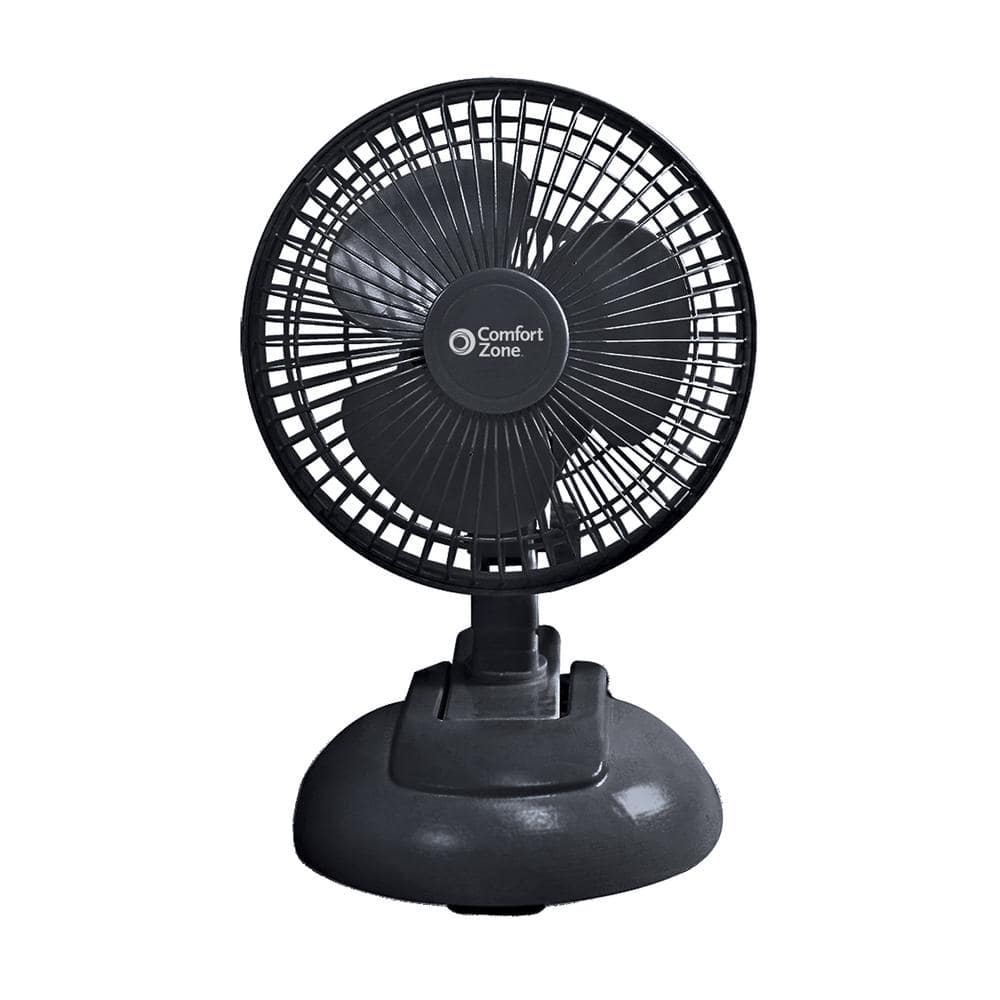 Comfort Zone 6 In Black Combo Desk And Clip Fan With Adjustable Tilt Cz6xmbk The Home Depot
