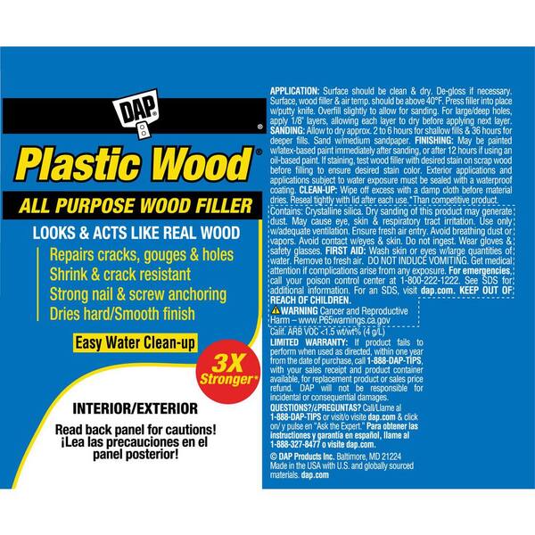 DAP - Plastic Wood 8 oz. Natural Latex Wood Filler (6-Pack)