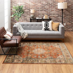 Fitzgerald 5 ft. x 7 ft. Spice Abstract Area Rug
