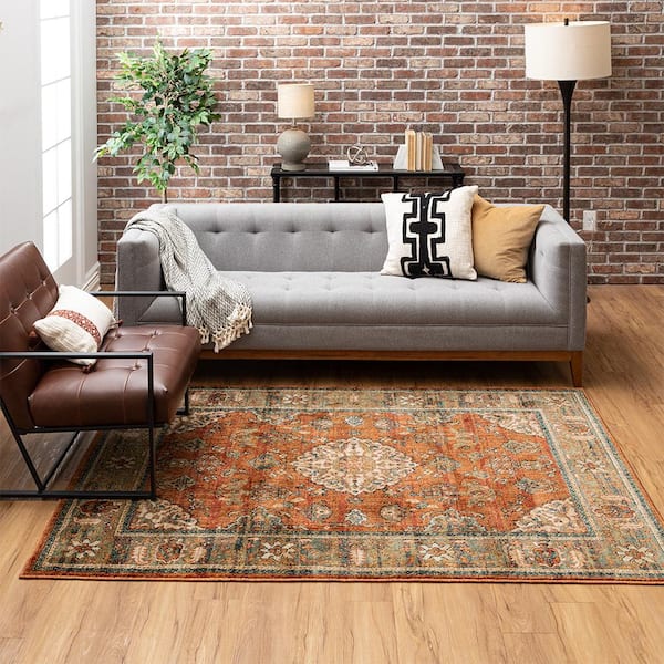 Fitzgerald 5 ft. x 7 ft. Spice Abstract Area Rug