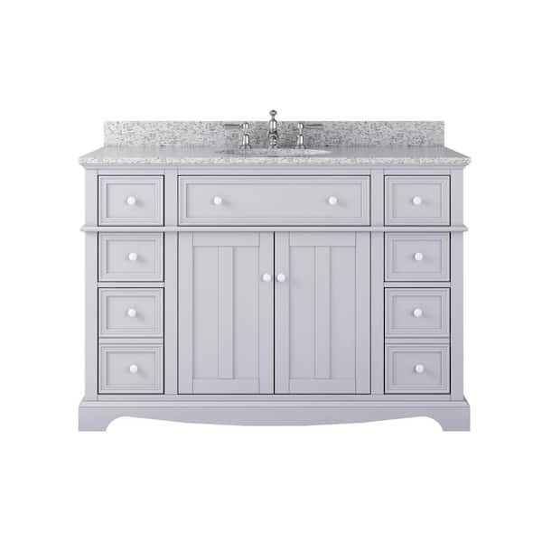 Home Decorators Collection Fremont 49 in. Single Sink Freestanding Grey Bath Vanity with Grey Granite Top (Assembled)