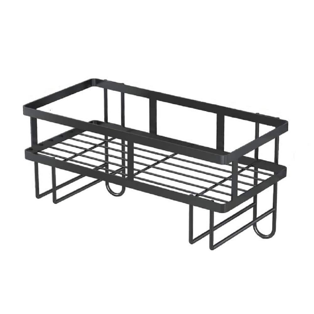 Tileon 12 in. W x 6 in. H x 6 in. D Black OvertheToilet Storage