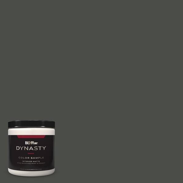 BEHR DYNASTY 8 oz. #710F-7 Black Swan Matte Stain-Blocking Interior/Exterior Paint & Primer Sample